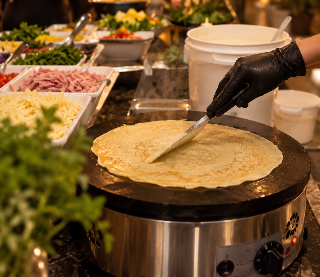 Equipe e crepes da Villa Quattro